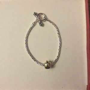 Teacher bracelet with apple charm, never worn